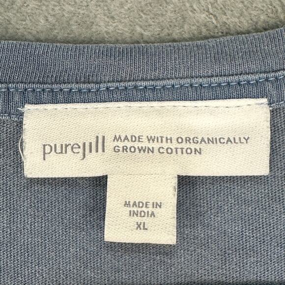 J Jill Purejill Top Womens Extra Large Blue Organically Grown Cotton Lagenlook - Picture 5 of 12
